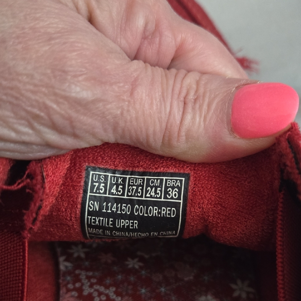 Skechers Red Women's Lace-Up Canvas Sneakers - Picture 3 of 4